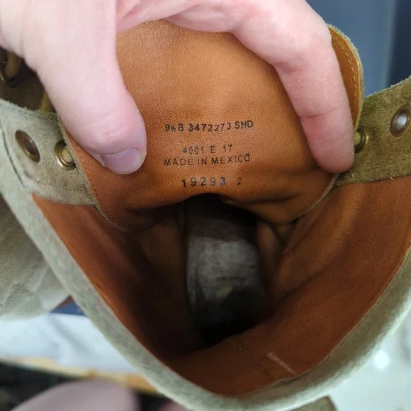 Frye‎ Veronica Combat Boots Suede Lace-up Women's 9.5 B 3472273 Beige Military - Picture 8 of 8